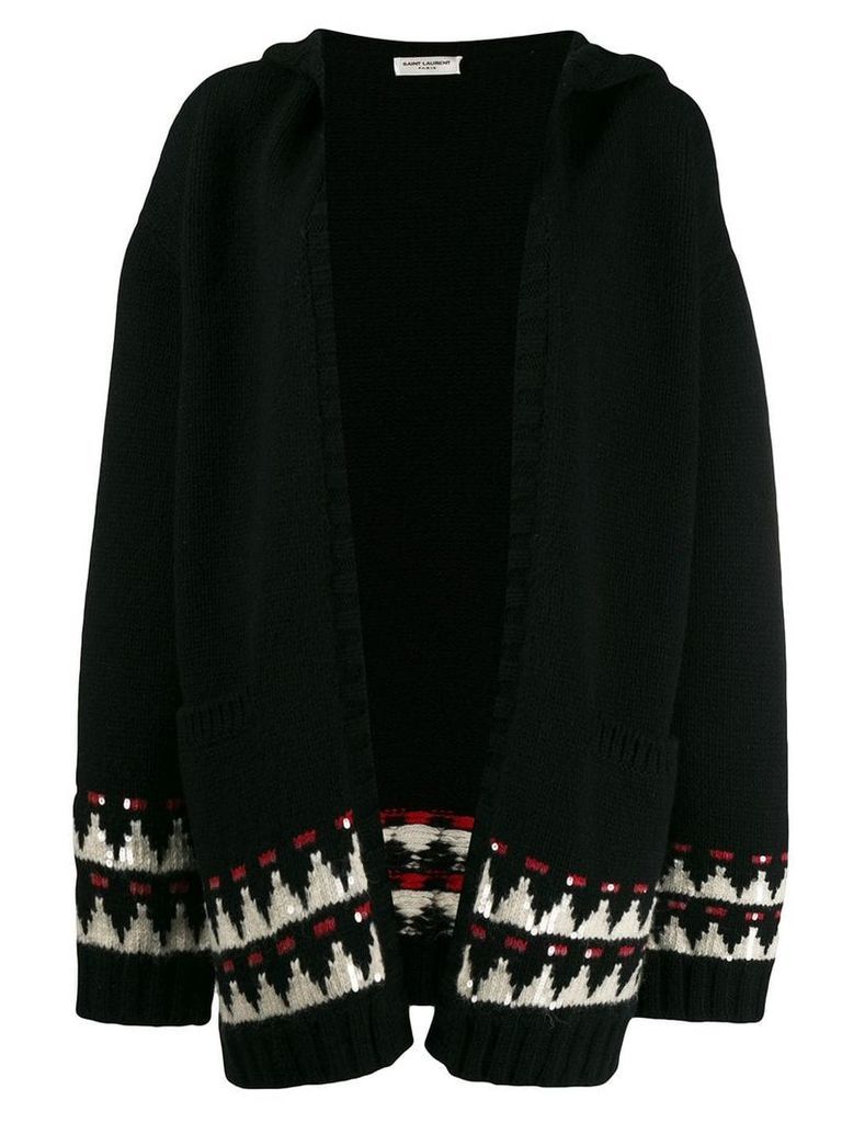 Saint Laurent hooded knitted cardigan - Black