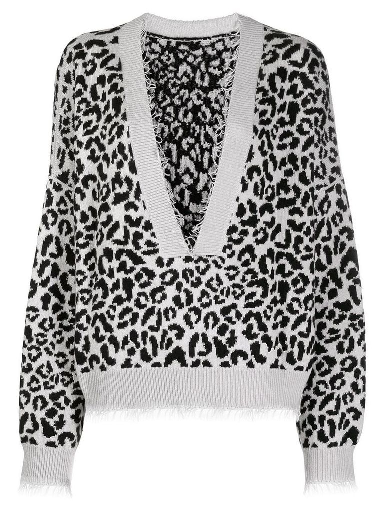 Alanui leopard print jumper - Grey