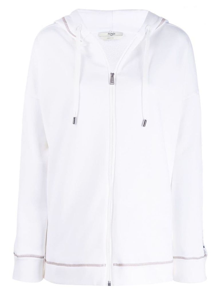 Fendi embroidered logo hoodie - White