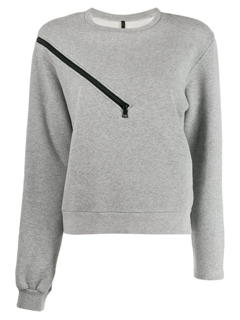 UNRAVEL PROJECT zipper shoulder sweater - Grey