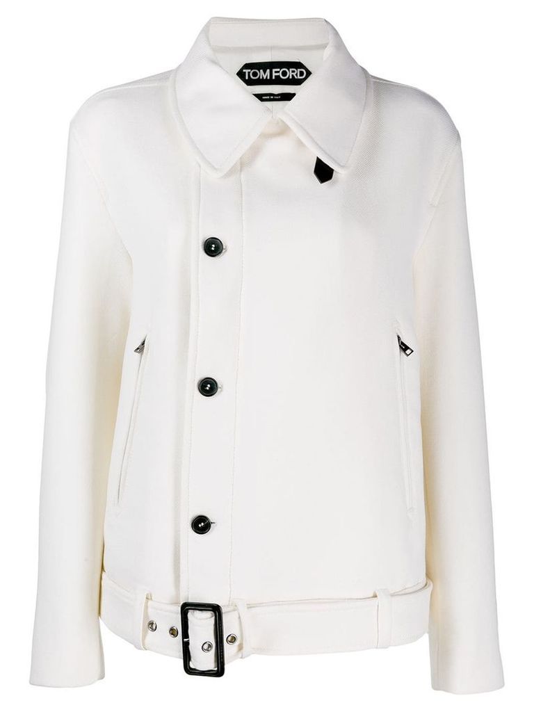 Tom Ford belted loose-fit jacket - White