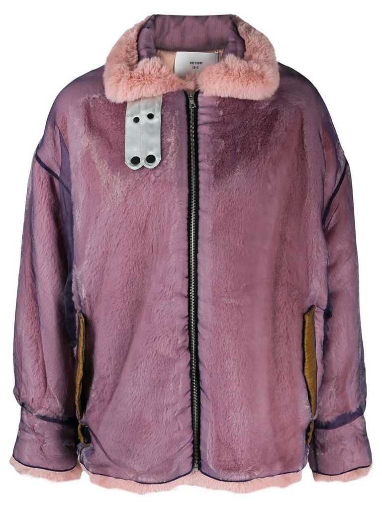 Quetsche zipped oversized jacket - PURPLE