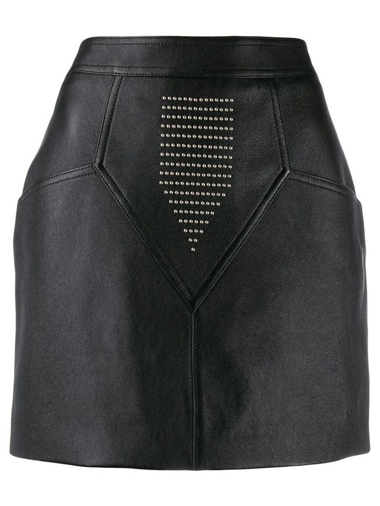 Saint Laurent studded leather skirt - Black