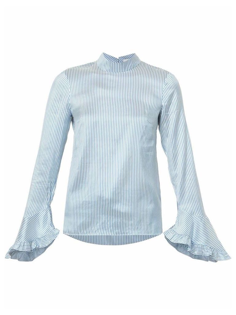 Erdem striped ruffled blouse - Blue