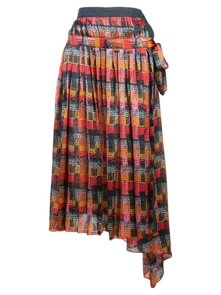 Adam Lippes printed wrap skirt - Red