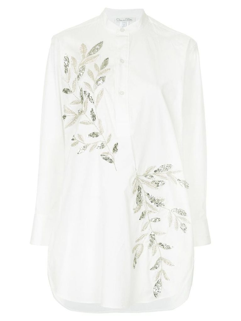Oscar de la Renta crystal-embellished blouse - White