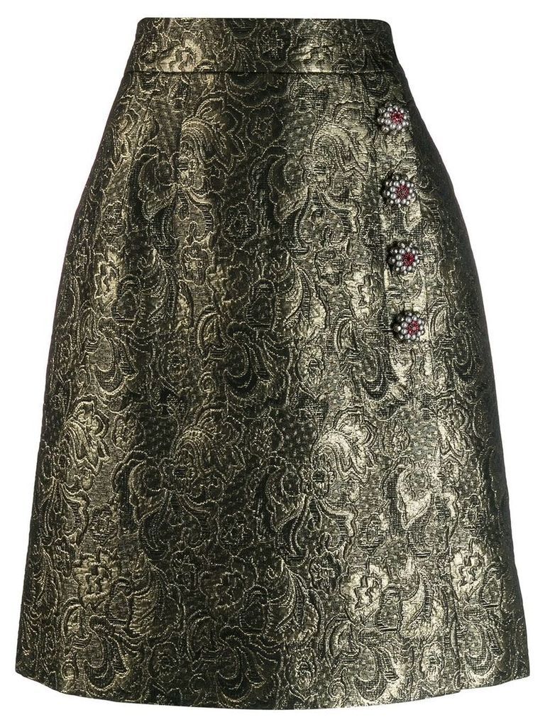 Dolce & Gabbana embellished brocade skirt - GOLD
