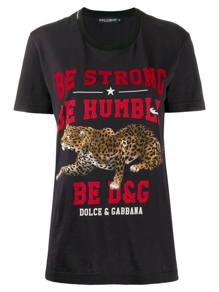 Dolce & Gabbana Be Strong Be Humble T-shirt - Black