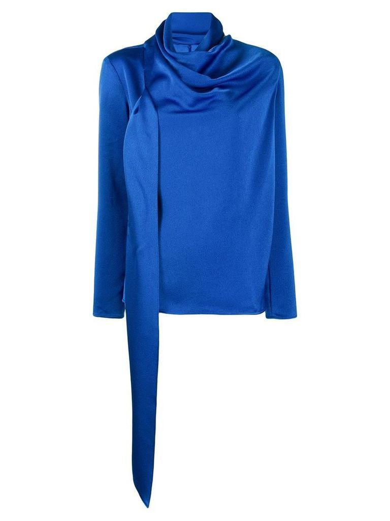 Gianluca Capannolo asymmetric draped blouse - Blue