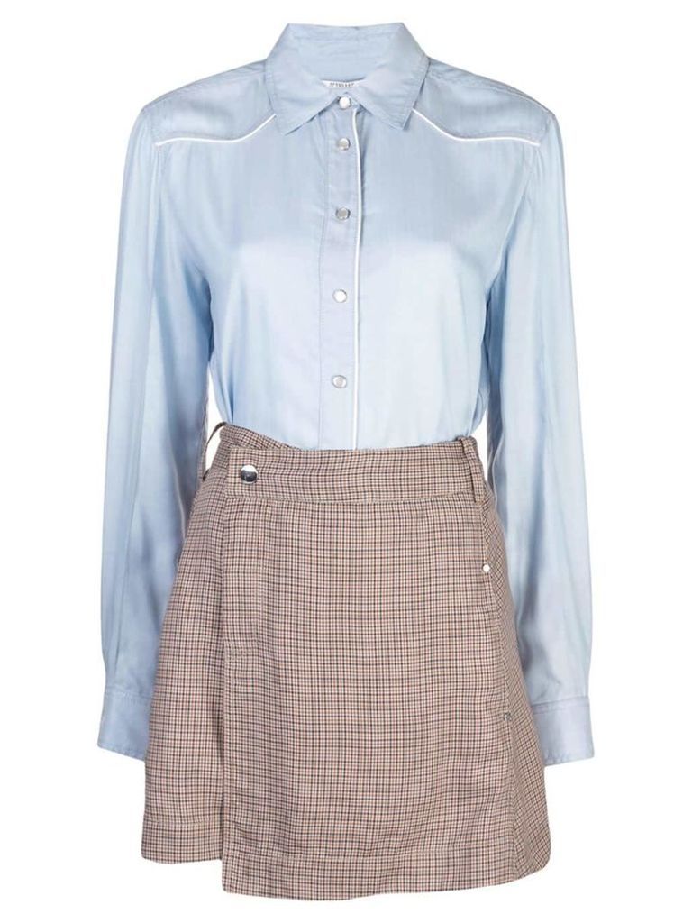 Derek Lam 10 Crosby shirt and skirt wrap dress - Blue