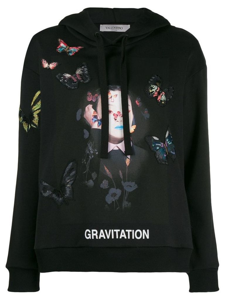 Valentino graphic print hoodie - Black