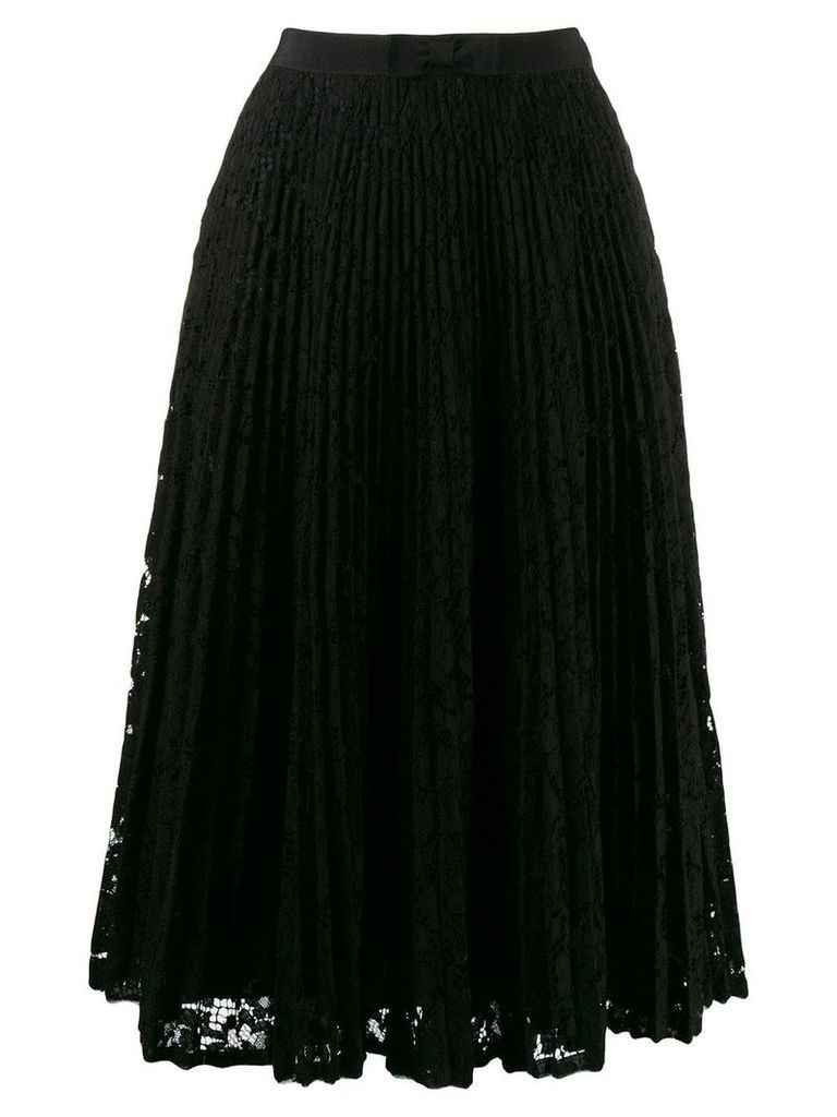 Miu Miu floral lace pleated skirt - Black