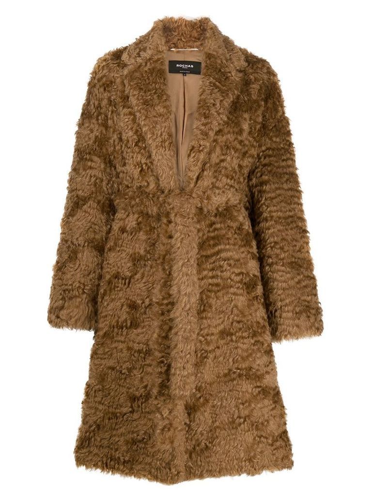 Rochas shaggy robe coat - Neutrals