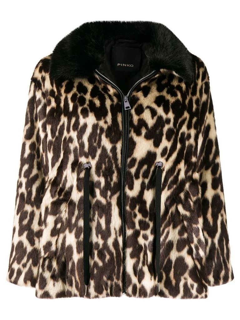 Pinko leopard print coat - Brown