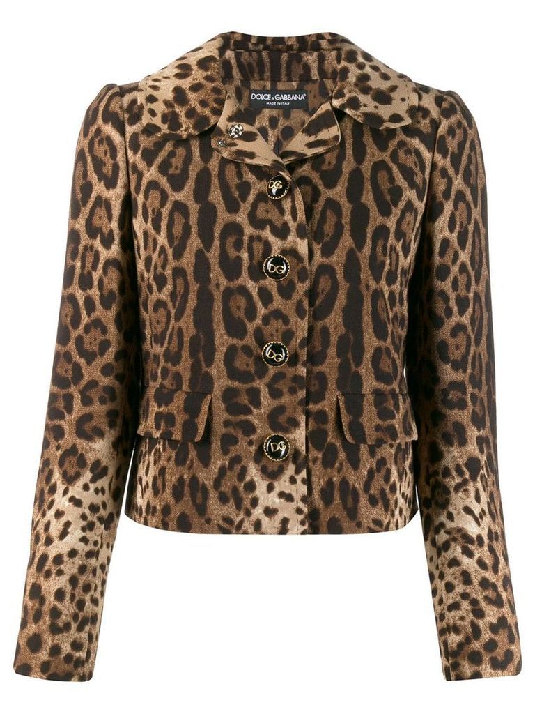 Dolce & Gabbana leopard print jacket - Brown