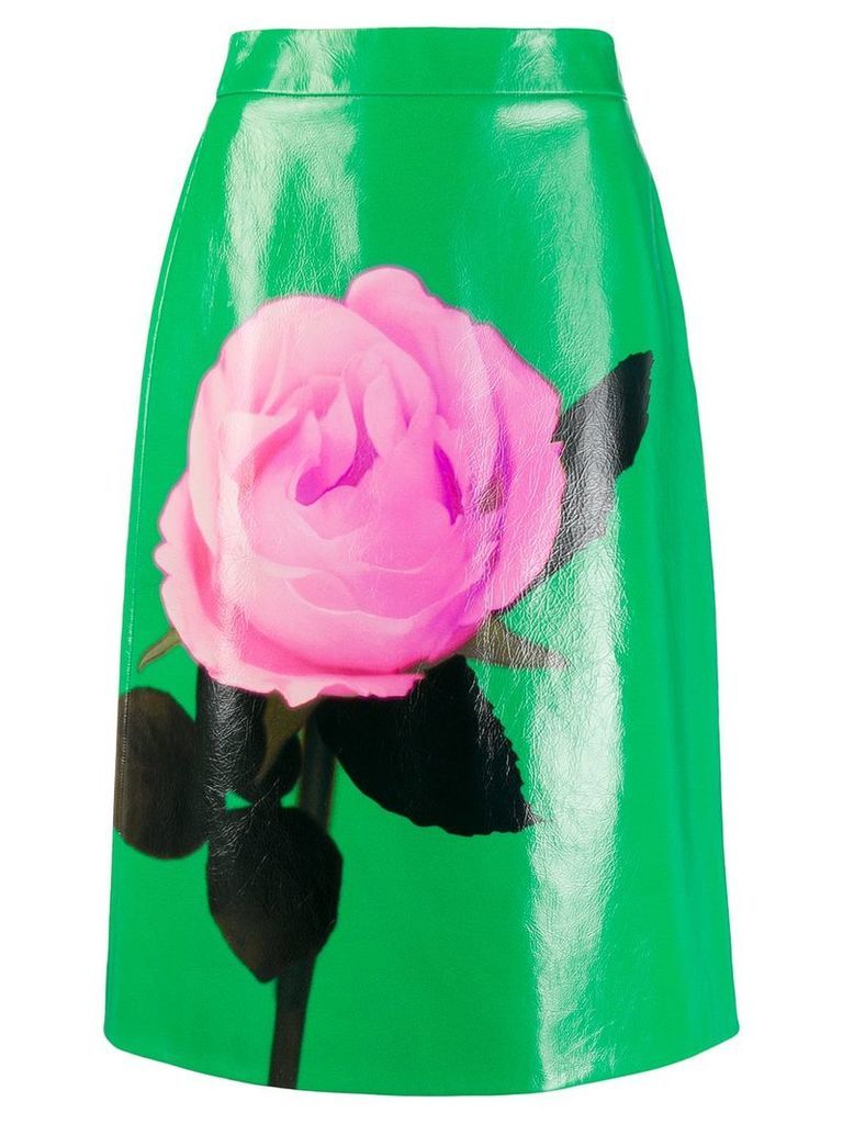 Prada rose motif skirt - Green