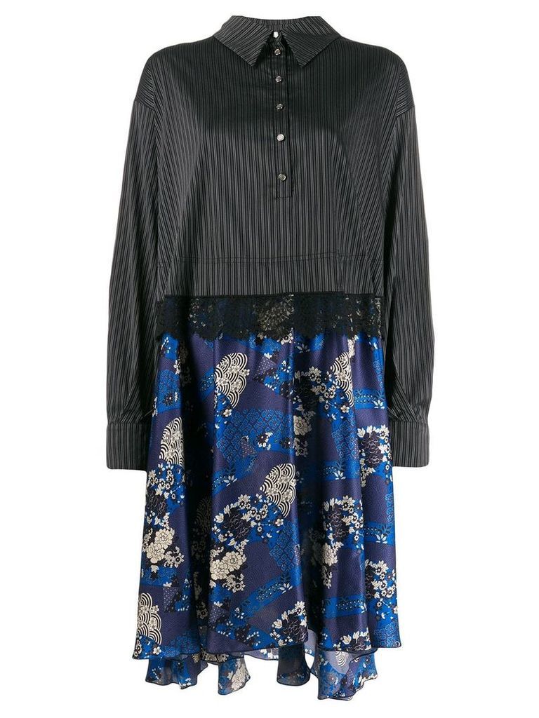 Faith Connexion contrast skirt shirt dress - Blue