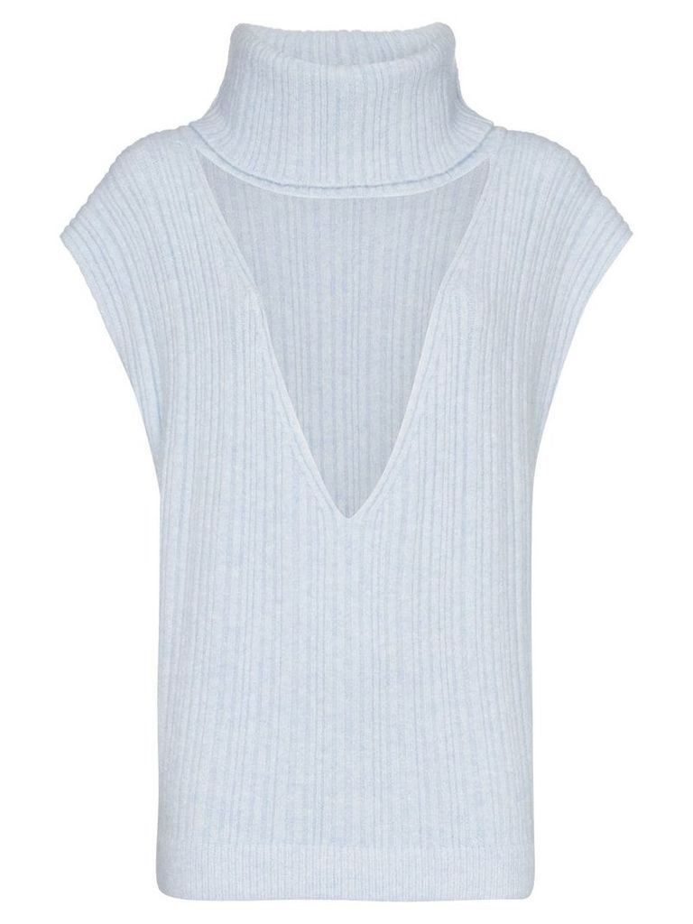 Jacquemus turtleneck cut-out knit vest - Blue