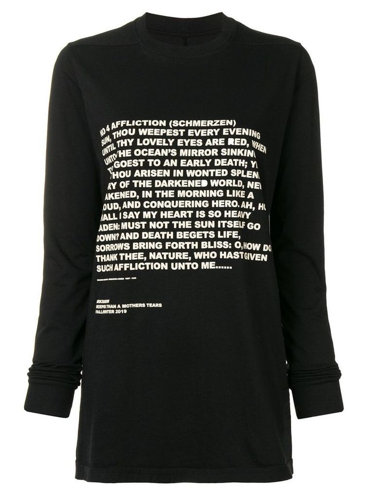 Rick Owens DRKSHDW slogan print T-shirt - Black