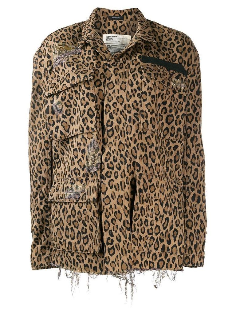 R13 leopard print oversized jacket - Brown