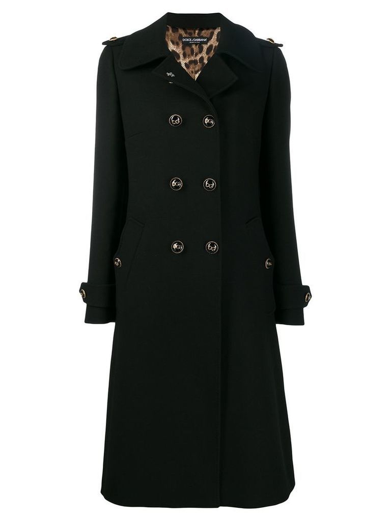 Dolce & Gabbana double-breasted long coat - Black
