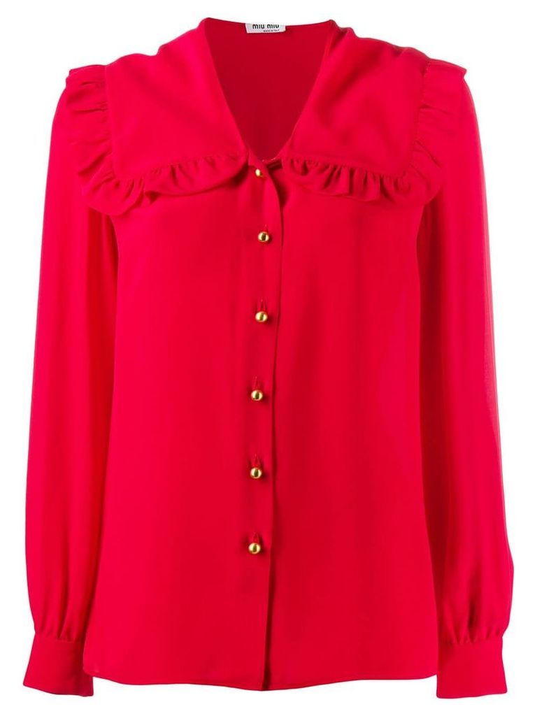 Miu Miu oversized frill collar shirt - Red