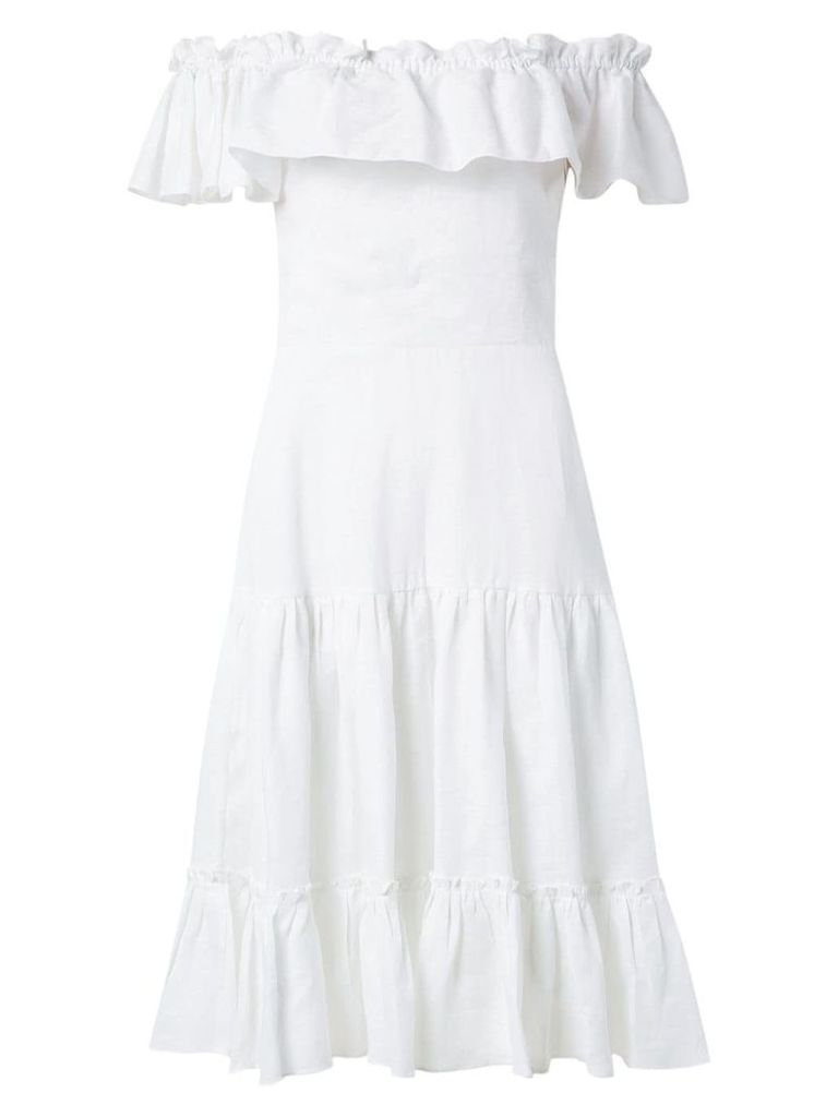 Isolda off the shoulder flared dress - White
