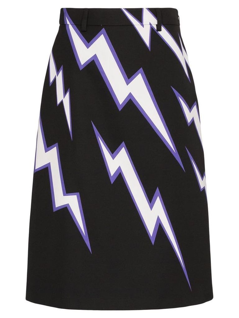 Prada lighting bolt print skirt - Multicolour