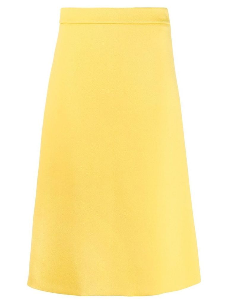 Prada high rise back slit detail skirt - Yellow