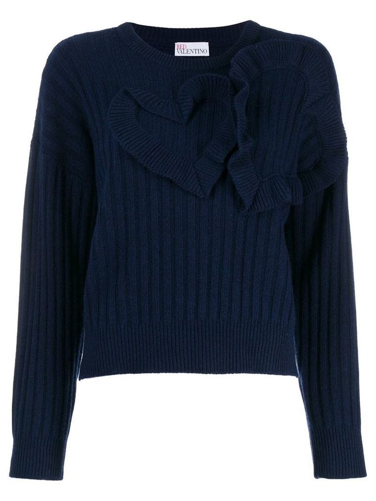 Red Valentino heart detailed jumper - Blue