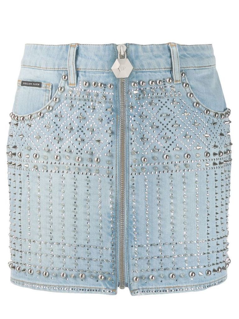 Philipp Plein studded mini skirt - Blue