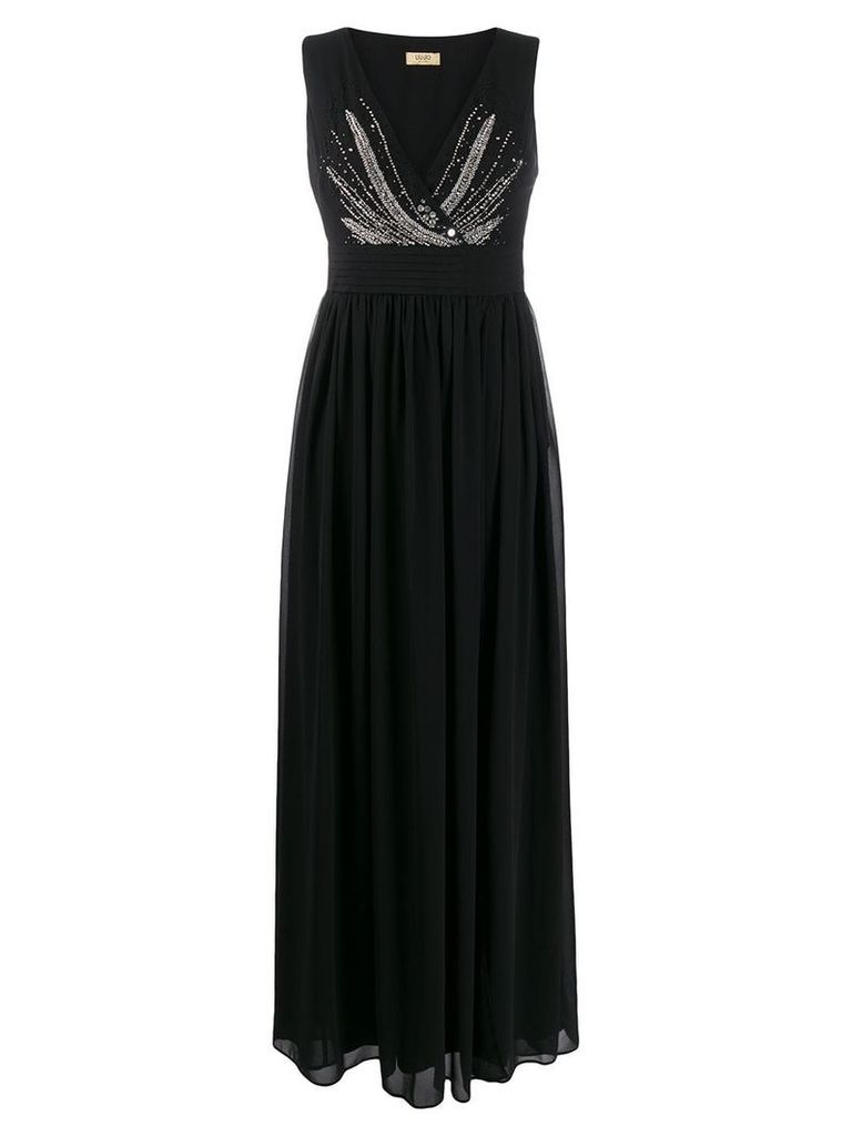 LIU JO Long Dress With Gemstones And Sequins - Black