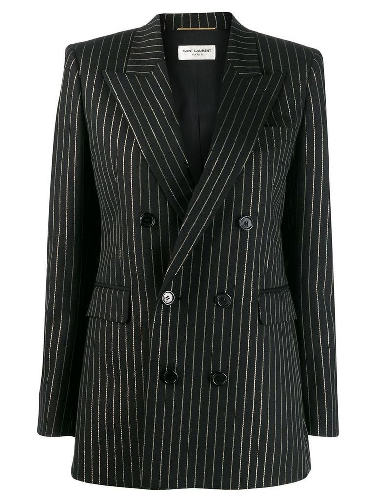 Saint Laurent pinstripe double-breasted blazer - Black