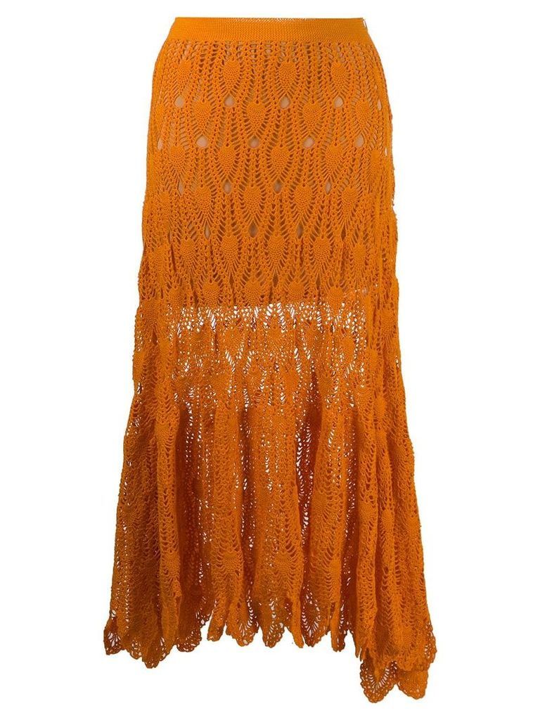 Loewe knitted over-the-knee skirt - 9100 ORANGE