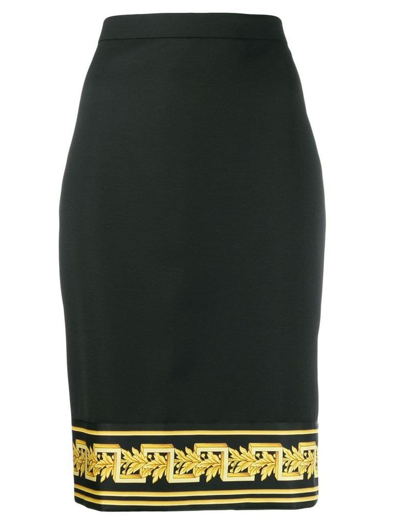 Versace printed hem pencil skirt - Black