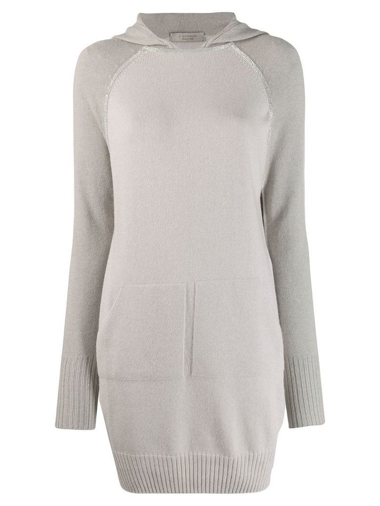 D.Exterior hooded sweater dress - Grey