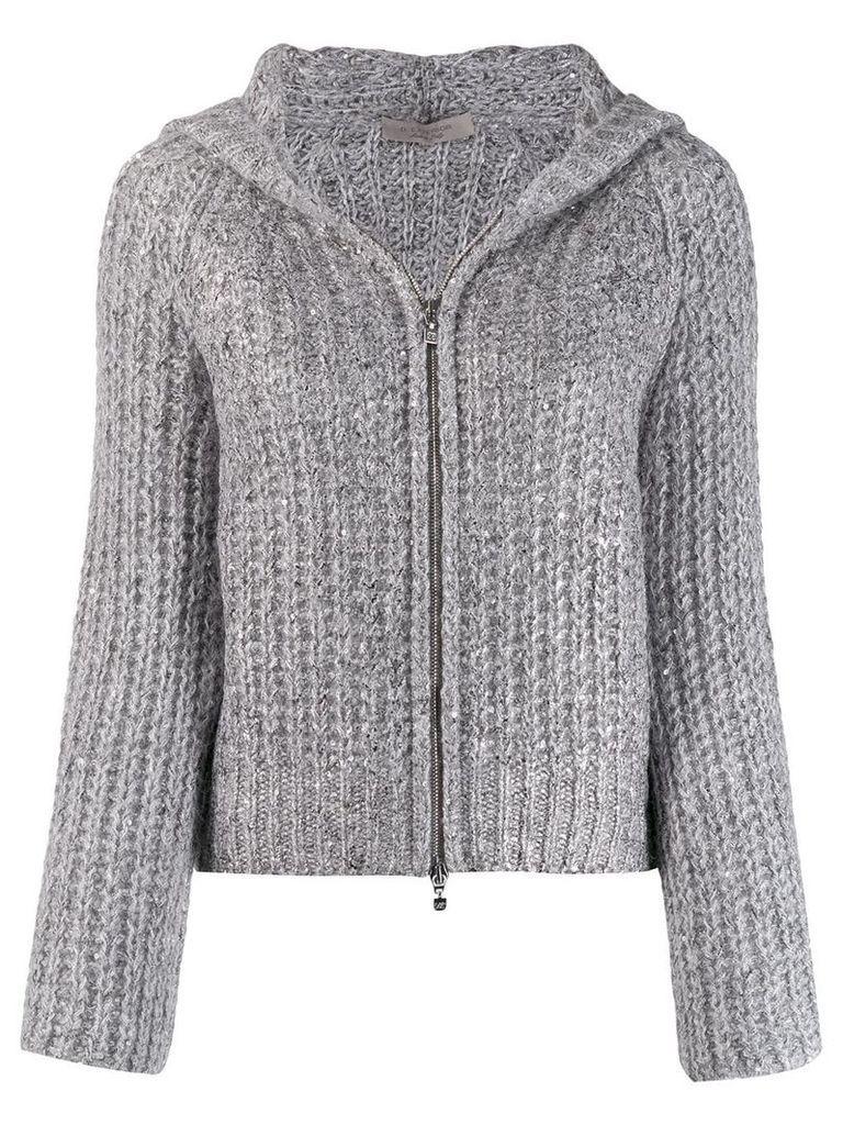 D.Exterior chunky knit jacket - Grey