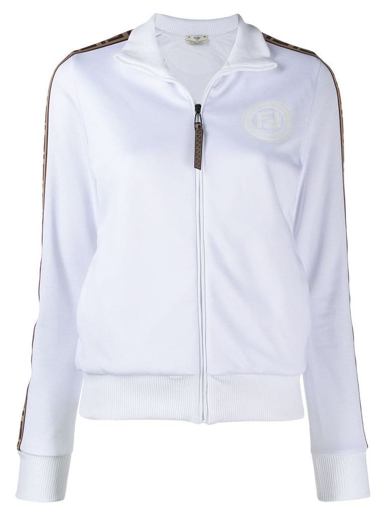 Fendi FF ribbon zip-front jacket - White