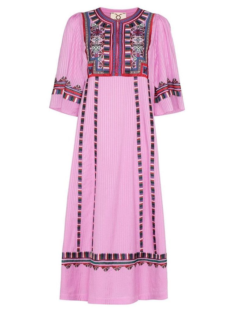 Figue Electra embroidered dress - PINK