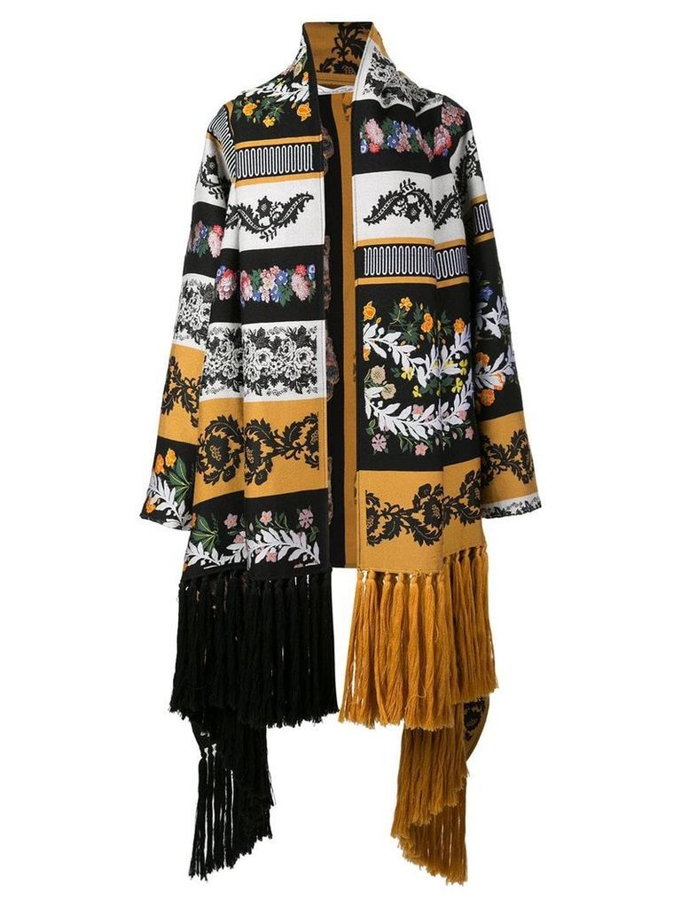 Oscar de la Renta floral print oversized coat - Multicolour