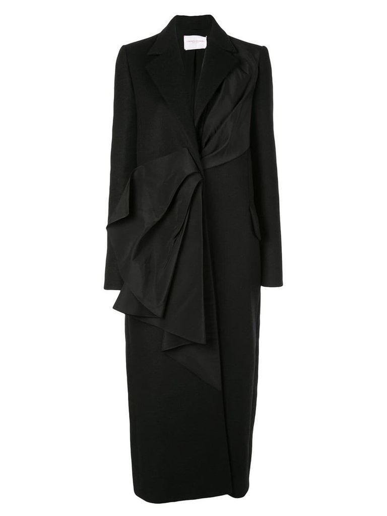 Carolina Herrera pleated detail coat - Black
