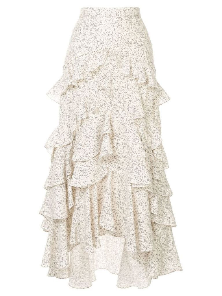 Acler Wickham frill asymmetric skirt - White