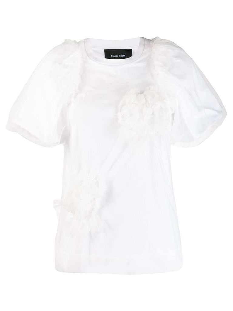 Simone Rocha tulle embellished T-shirt - White