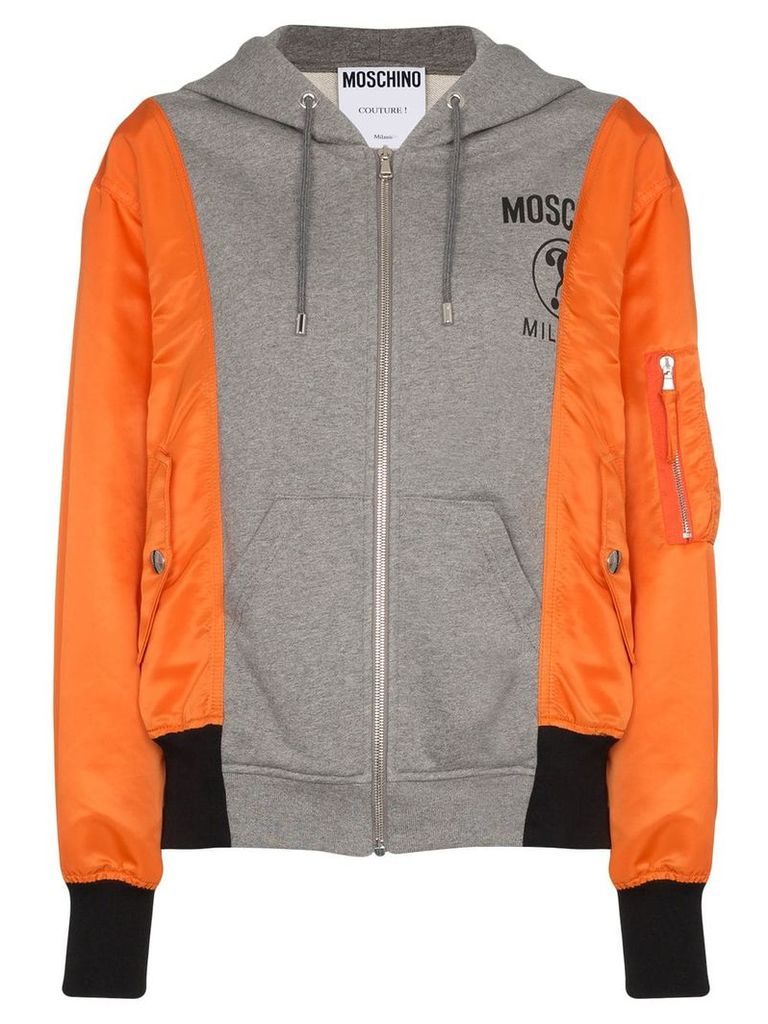 Moschino contrasting zipped hoodie - Multicolour