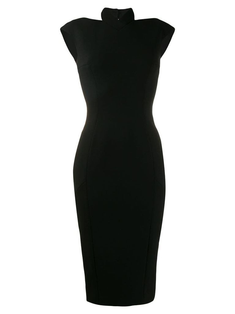 Victoria Beckham halter neck fitted dress - Black