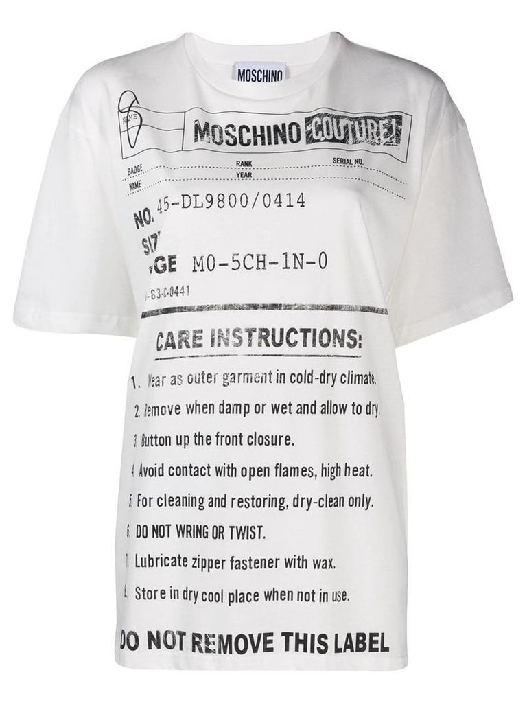 Moschino Army Label jersey T-shirt - White
