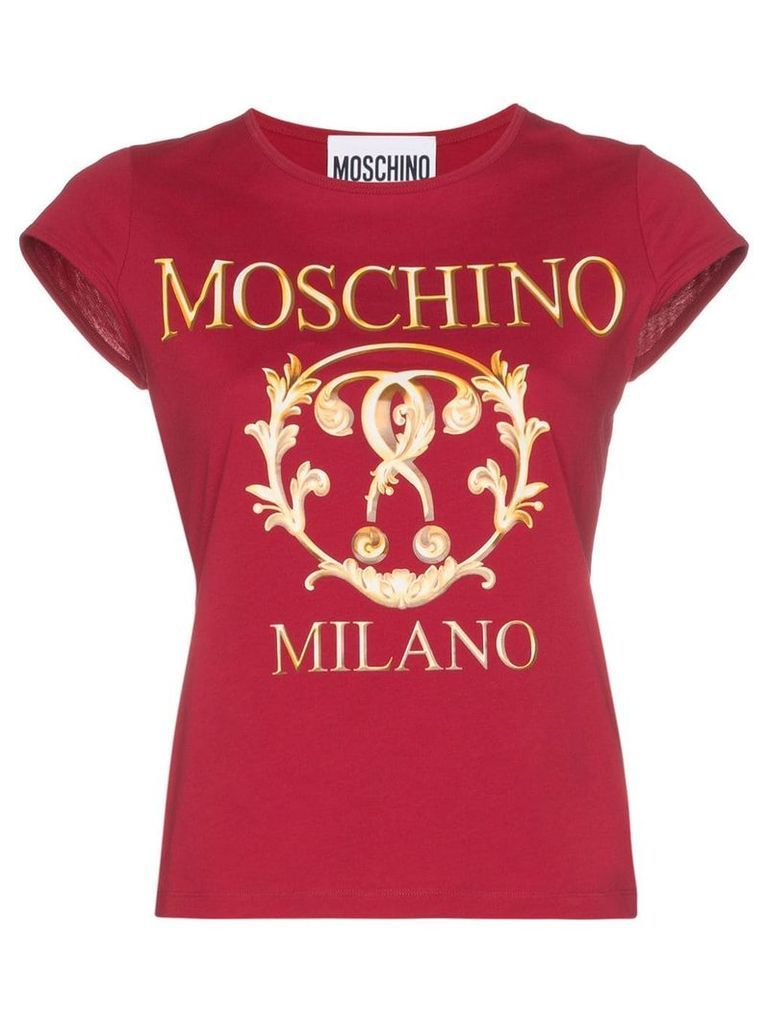 Moschino cap-sleeve logo T-shirt - Red
