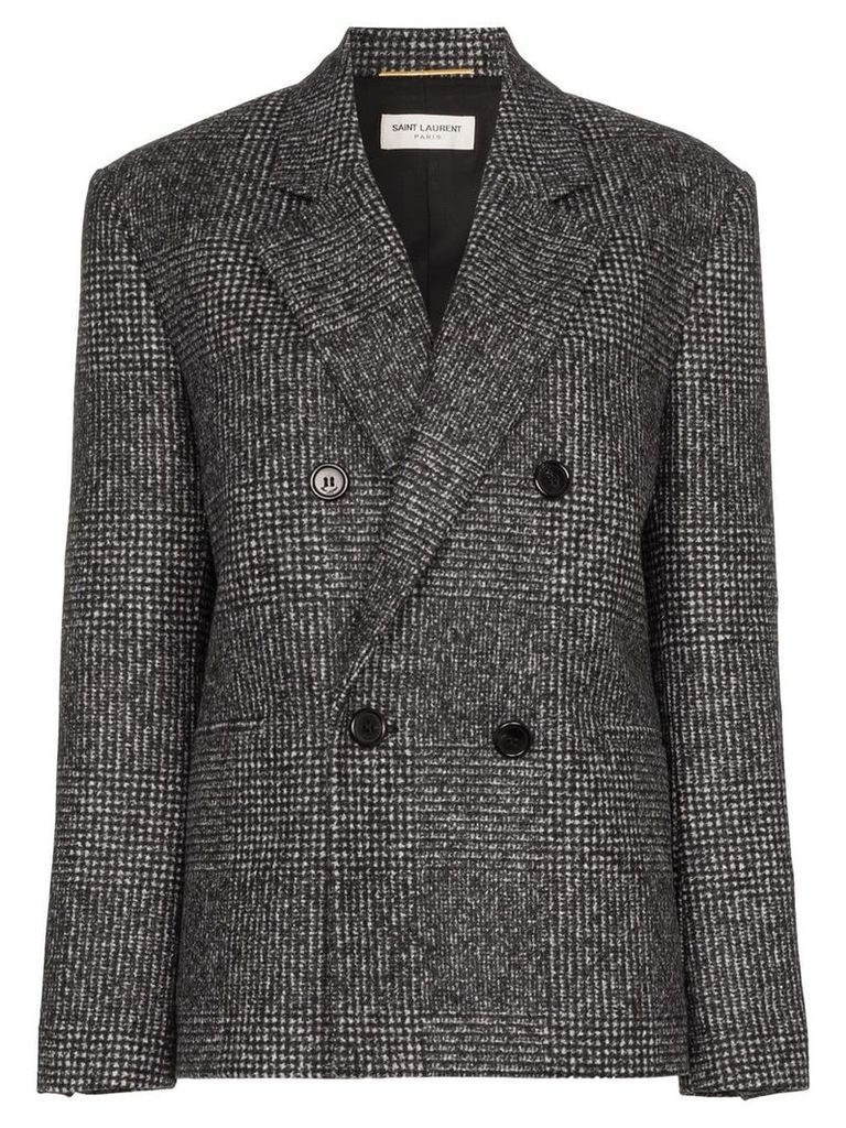 Saint Laurent double-breasted tweed blazer - Grey