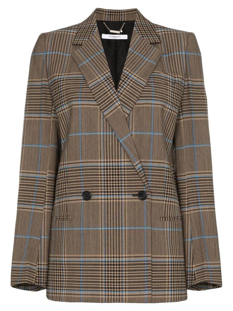Givenchy double-breasted check jacket - Brown