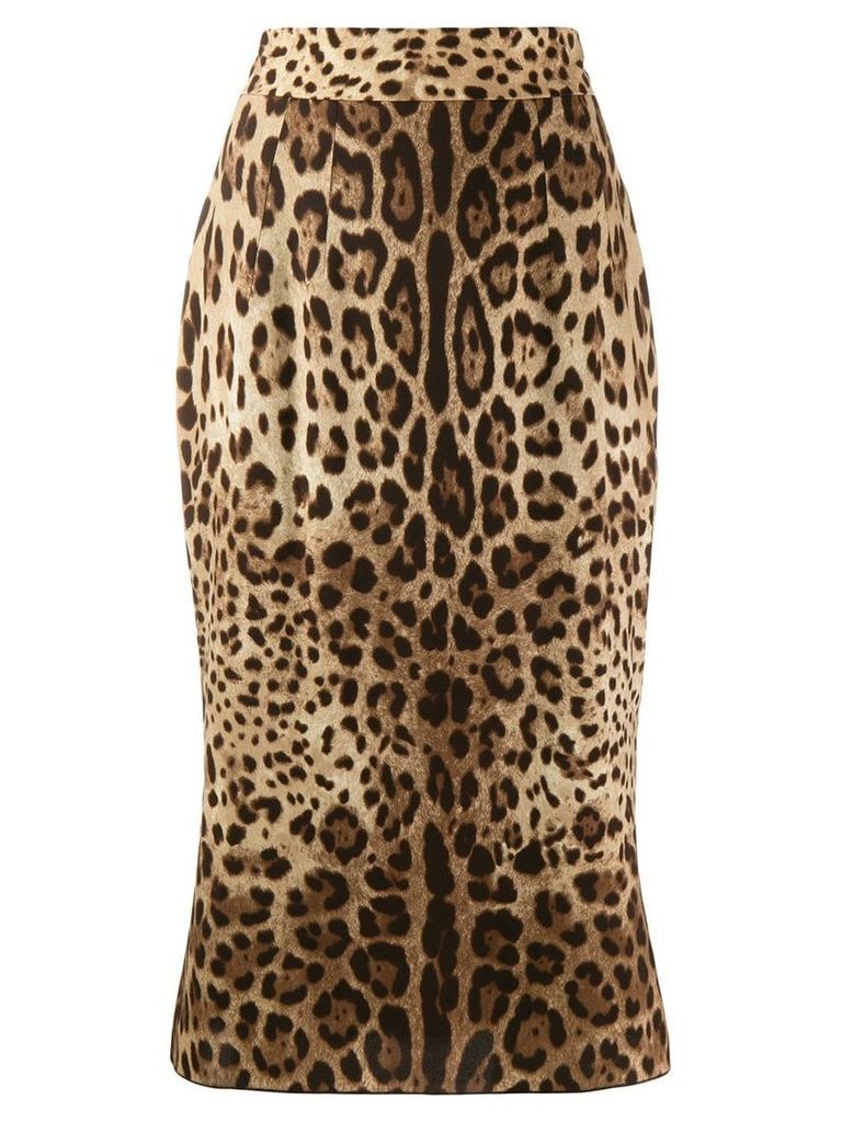 Dolce & Gabbana leopard-print skirt - NEUTRALS